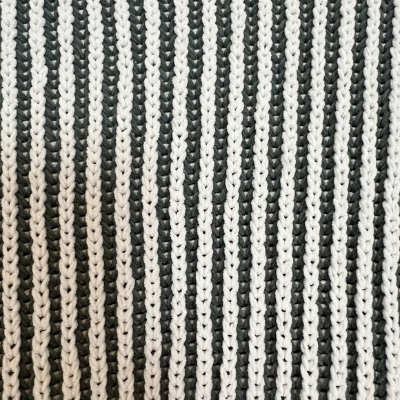 Aerie Beyond Chenille Oversized Sweater Green and Cream Striped Pattern- Size S - Picture 6 of 6